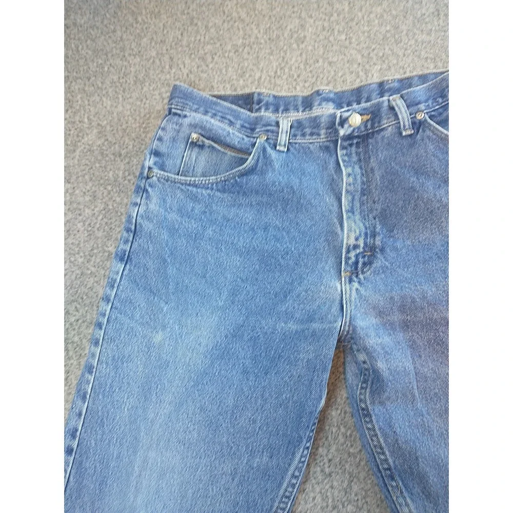 Wrangler Premium Quality Mens Straight Leg Jeans Medium Wash Blue Denim 34x31
